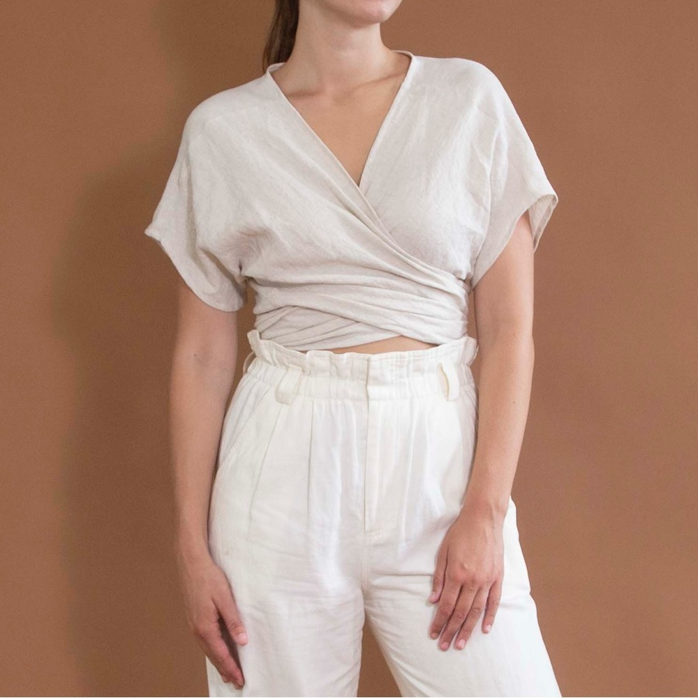 Hackwith Design House - Cream Gauze tie top - XL